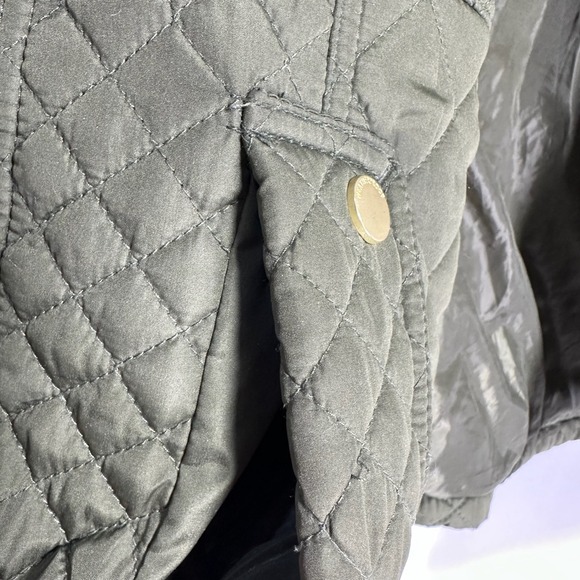 Weatherproof Olive Green Diamond Quilted Barn Jacket Faux Suede Trim Medium - Picture 7 of 8